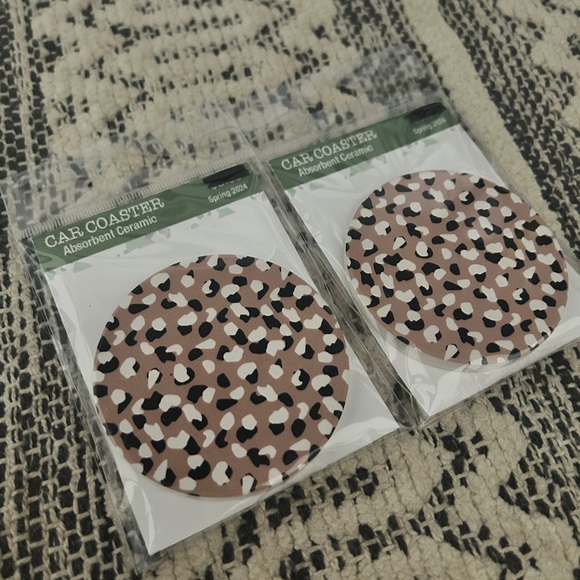 Animal Print Car Coaster, 2 Pack- NIP - Picture 1 of 6